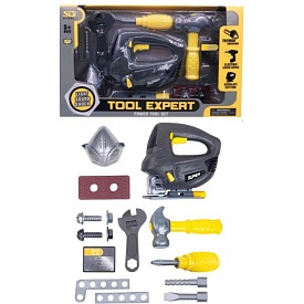 Набір інструментів 6802-1 лобзик,гайкові ключ,викрутка,болти,молоток,муз.,світло,бат.,кор.,38-23,5-9 - 1 - smarttoys.com.ua
