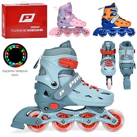 Ролики A4153-M (35-38) розсув.,шнур.+бакля,алюм.рама,ABEC-7,кол.ПУ70мм,3кольори,уст.21см,світло,кор. - 1 - smarttoys.com.ua