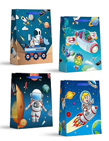 Пакет подарунковий С 57779 (240) 4 види, "Космос", ВЕЛИКИЙ - 1 - smarttoys.com.ua