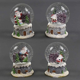 Сувенир - "Новогодний шар со снегом" С 22407 (48) 4 вида, 1шт в коробке  - 1 - smarttoys.com.ua