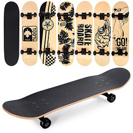 Скейт MS 3388 алюм.підвіски, колесаПУ, розібр., 6 видів, дерево, наждак, кул., 79-20см. - 1 - smarttoys.com.ua