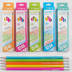 Олівці С 52228 (240) 5 видів, з гумкою, 12 штук в коробці - 1 - smarttoys.com.ua