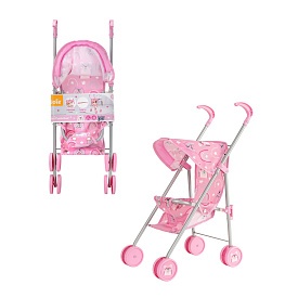 Візок 1424049 (12шт) для ляльки, прогулянковий, метал, колеса пластик, карт.обгортка, 26-67-7,5 см. - 1 - smarttoys.com.ua
