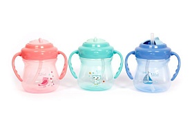 Li 708 Поїлка-непроливайка з ручками та силіконовою cоломинкою 250 мл., від 6 міс. - 1 - smarttoys.com.ua