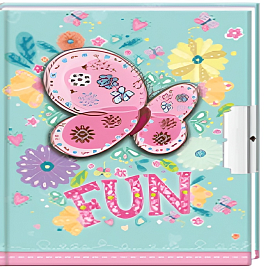 Блокнот дитячий на замочку 135x135mm, 70g, 60 л, Метелик Забава - 1 - smarttoys.com.ua