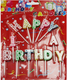 Свічки №А-38 Happy B. з підст. на аркуші 16листів у порівн. кор. 40,5гр. (360) 13020 - 1 - smarttoys.com.ua