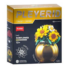 Конструктор SLUBAN M38-P8062 квіти у вазі, соняшники, кор., 22,5-24-8 см. - 1 - smarttoys.com.ua