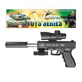 Пістолет 03-1+ 32см, пластикові кулі, лазер, бат(табл), кул., 15-23-3см - 1 - smarttoys.com.ua