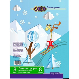 /Папір кольоровий, А4, 8 аркушів, 8 кольорів, економ, SMART Line - 1 - smarttoys.com.ua