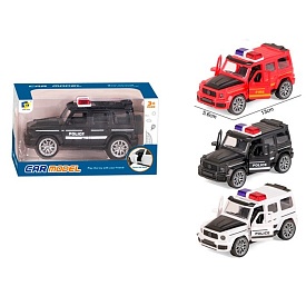 Джип DD2820A інерція, поліція, відчиняються двері, гумові колеса, 3 кольори, кор., 15-8,5-7 см. - 1 - smarttoys.com.ua