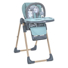 Стільчик ME 1115-W CRAFT Mint для годування, 5-точ. ремені, матрац, 2 колеса, шкір., м'ятний. - 1 - smarttoys.com.ua