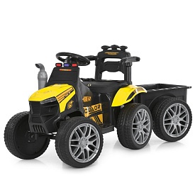 Трактор M 6219EBLR-6 2,4Gрадіок.,з причеп,1акум12V4,5AH,2мот25W,MP3,USB,TF,шкір.сид,муз,світло,жовт. - 1 - smarttoys.com.ua