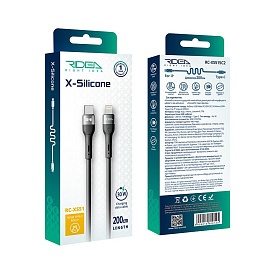 Кабель USB Ridea RC-XS51 X-Silicone Type-C to Lightning 30W 2m (Чорний) - 1 - smarttoys.com.ua