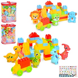 Конструктор 1678-56-57 блоки, фігурки, наліпки, 2 види (динозаври, тварини), сумка, 21-26-12 см. - 1 - smarttoys.com.ua