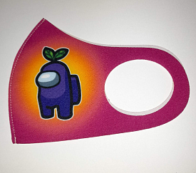 Маска Pitta Print M Among Us Violet Leaves Rose-Orange																						 - 1 - smarttoys.com.ua