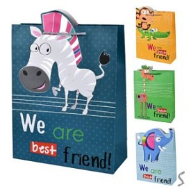 Пакет подарунковий паперовий S "Best friend" 18*23*10см., R95480-S - 1 - smarttoys.com.ua