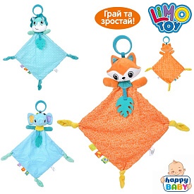 Підвіска м'яка HB 0055 ABC тварина, брязкальце, прорізувач, шуршить, плюш, 3 види, кул., 12-16-6 см. - 1 - smarttoys.com.ua