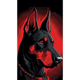 Картина за номерами Strateg ПРЕМІУМ Червоний страж на чорному фоні розміром 50х25 см (BH5025-7) - 1 - smarttoys.com.ua