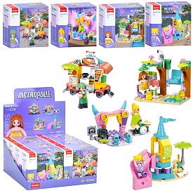 Конструктор SLUBAN M38-B1329 рожева серія,фігурка,від 60дет.,кор.,8шт.(4види)в диспл.,24,5-25,5-12,5 - 1 - smarttoys.com.ua