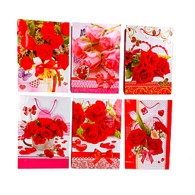 Пакет подарунковий 12 х 15 х 5,5см 6 дизайнів  (12шт/уп) - 1 - smarttoys.com.ua