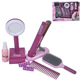 Набір аксесуарів YLQ-095 набір перукаря, плойка-світло/муз.,гребінець,лампа-світло,бігуді,бат.,кор. - 1 - smarttoys.com.ua