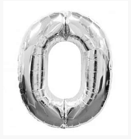 Кульки цифри: срібло, цифра 0, 75см - 1 - smarttoys.com.ua
