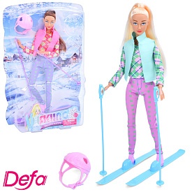 Лялька DEFA 8520 лижниця, шарнірна, 2 види, бліст., 22,5-33-6 см. - 1 - smarttoys.com.ua