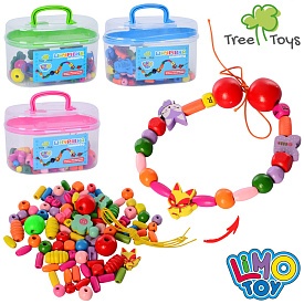 Дерев'яна іграшка Шнурівка MD 2200 3 кольори, валіза, 12-7,5-7 см. - 1 - smarttoys.com.ua