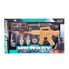 Набір зі зброєю 2312 трещітка, автомат, ніж, рація, окуляри, годинник, кор., 50-29-3,5 см. - 1 - smarttoys.com.ua