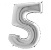 Кульки надувні фольговані MK 2723-1 (1000шт) цифри, 18 дюймів, цифра 5,срібло - 1 - smarttoys.com.ua