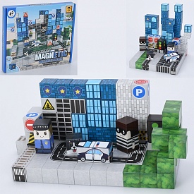 Конструктор 2032-2034 магнітний, поліція, куб 2см, 2 в. (100дет, 110дет), в кор., 24-21-2,5см - 1 - smarttoys.com.ua