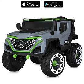 Джип M 5912EBLR-11 радіокер. 2,4G, 1*12V10AH, 4*25W, MP3, USB, TF, EVA, шкіра, муз., світло, сірий - 1 - smarttoys.com.ua