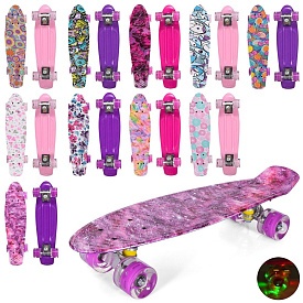 Скейт MS 0749-13 пені, пласт.-антиковз.,алюм.підвіска,ПУ-світ.,підш.608ZZ,10видів,розібр.,56-14,5см. - 1 - smarttoys.com.ua