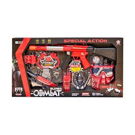 Набір амуніції HY7015-4 поліція, маска, навушники, автомат, бінокль,рація,світло,муз.,кор.,67-35-5см - 1 - smarttoys.com.ua