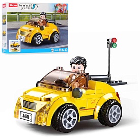 Конструктор SLUBAN M38-B0900 "Town": Машинка інерційна жовта, 85 дет. - 1 - smarttoys.com.ua