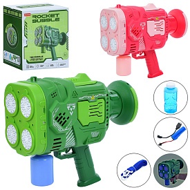 Мильні бульбашки LS7727-48 пістолет/бластер, акум, USB, запаска, 2 кольори,світло,кор.,27-29-17,5см. - 1 - smarttoys.com.ua