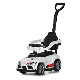 Каталка-толокар M 6129EL-1 батьківська ручка, шкір. сидіння, EVA, MP3, USB, TF, муз., світло, білий. - 1 - smarttoys.com.ua