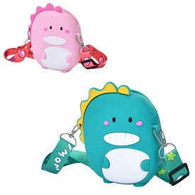 Сумочка YG0046 динозавр,1відділення,застібка-блискавка,довга ручка,силікон,2кольори,кул.,15,5-15-4см - 1 - smarttoys.com.ua
