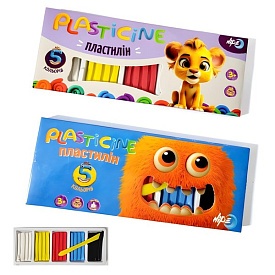 Пластилін, 5 кольорів, 100г, зі стеком, Hipe TM - 1 - smarttoys.com.ua
