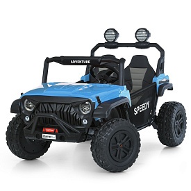 Джип M 6206EBLR-4(24V) 2,4G, 4 мотори 45W, 2 акум.12V7AH, USB, MP3,TF,EVA,BT,шкіра,муз.,світло,синій - 1 - smarttoys.com.ua