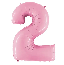Фольга цифра 2 Світло-рожева (Китай) - 1 - smarttoys.com.ua