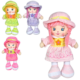 Лялька YG0254 м'яконабивна, петелька, 4 кольори, кул., 21-35-10 см. - 1 - smarttoys.com.ua