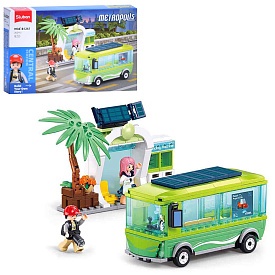 Конструктор SLUBAN M38-B1261 "Metropolis": міська серія, автобус, зупинка, фігурки, 262 дет. - 1 - smarttoys.com.ua