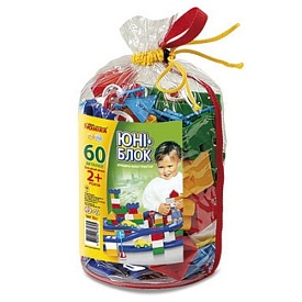 Конструктор дитячий "Юні-блок" (60 дет.) шитий кульок - 1 - smarttoys.com.ua