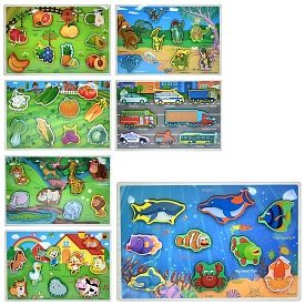 Дерев'яна іграшка Рамка-вкладиш MD 1533 мікс видів, у пакеті, 22-15-1см - 1 - smarttoys.com.ua