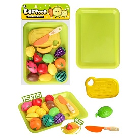 Продукти WJ950-F9 на липучці, фрукти, ягоди, піднос, дошка, ніж, у пакеті, 24-33-9см - 1 - smarttoys.com.ua