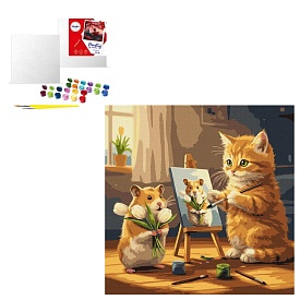 Набір для розпису по номерах "Кіт художник" 40х40см - 1 - smarttoys.com.ua
