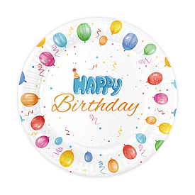 Набір тарілок "Happy Birthday" кульки на білому 10 шт - 1 - smarttoys.com.ua