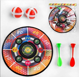 Дартс на липучках 999-5 односторонній, діаметр 35.5см, 2 дротика, 2 кульки, гачок для підвішування, в кульку - 1 - smarttoys.com.ua