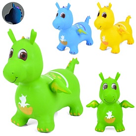 Стрибуни-тварини MS 4851 дракон, ПВХ, 1300г, музика, світло, 3 кольори, бат(табл), ,кул.27-20-15см - 1 - smarttoys.com.ua